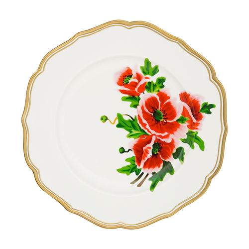 Piatto rotondo - FIORE FRANCESE - BITOSSI HOME - in ceramica / contract / con motivi floreali