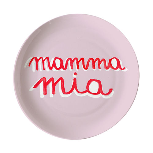 Piatto per dessert - SMS : MAMMA MIA - BITOSSI HOME - rotondo / per uso domestico / a motivi