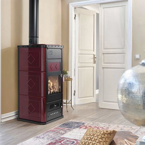 Termostufa a legna - BELVEDERE 30 - Klover - 20 kW...50 kW / da appoggio / contemporanea