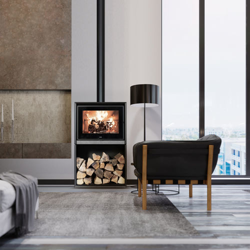 Stufa a legna - VENUS - Klover - 10 kW...20 kW / da appoggio / contemporanea