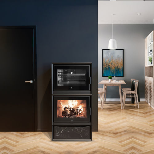 Stufa a legna - KUOKI - Klover - 10 kW...20 kW / da appoggio / contemporanea