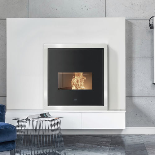 Inserto caldaia per camini a 1 faccia - PFP 240 GLASS - Klover - a pellet / in ghisa / contemporaneo