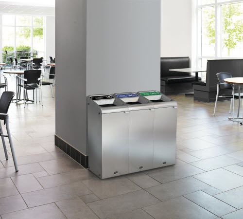 Portarifiuti pubblico - CONFIGURE™ : 3 - Rubbermaid Commercial Products - per raccolta differenziata / in acciaio inossidabile / senza coperchio