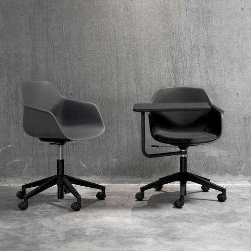 Sedia da conferenza in composito -  FOUR®ME 66 - Ocee Design - con rotelle / contract / nera