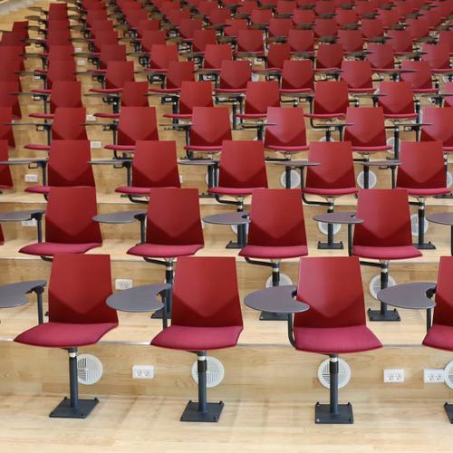 Sedia per auditorium ergonomica - FOUR®CAST2 AUDI - Ocee Design - con tavoletta / con base centrale