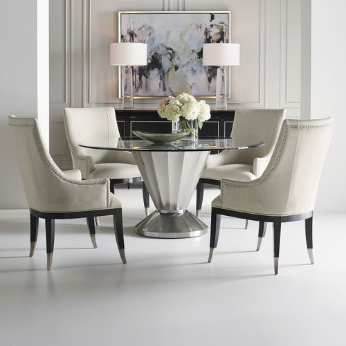 Sedia da pranzo classica -  A LA CARTE - CARACOLE - da interno / in lino / in zinco