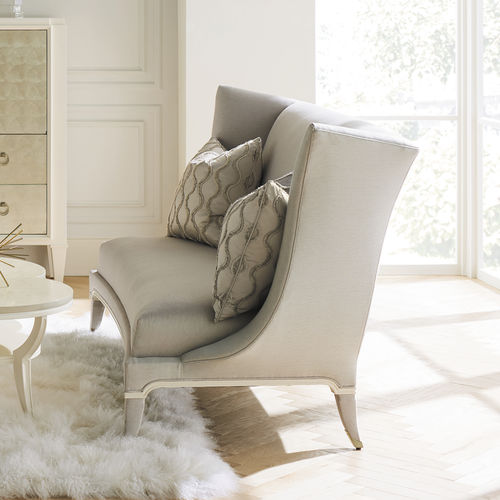 Divanetto imbottito classico - DOUBLE DATE - CARACOLE - in tessuto / in legno laccato / curvo