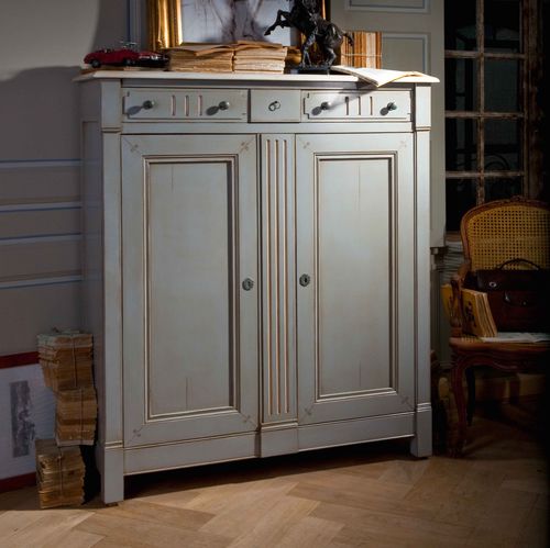 Armadio classico - LOGIS - Michel Ferrand - in legno / con ante battenti / a cassetti