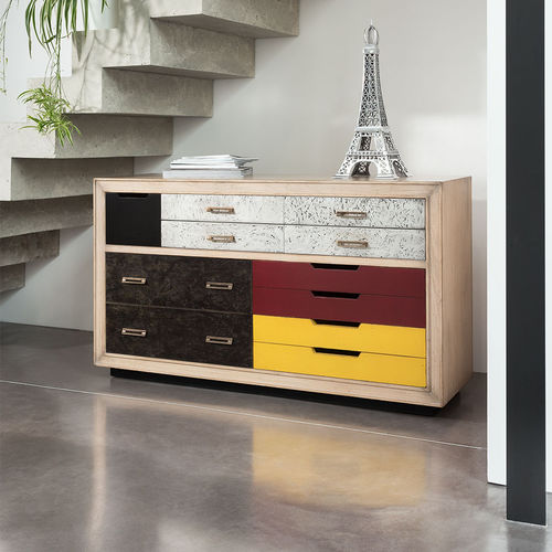 Cassettone contemporaneo - IMPRIMERIE - Michel Ferrand - in legno / con cassetti / 7 cassetti