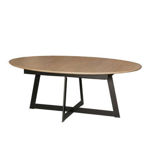 Tavolo contemporaneo - QUARTZ - Michel Ferrand - in legno / con supporto in metallo / ovale