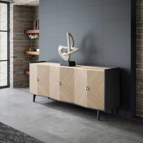 Credenza contemporanea - Vertigo  - Michel Ferrand - in legno / con ante battenti / con 6 piedi
