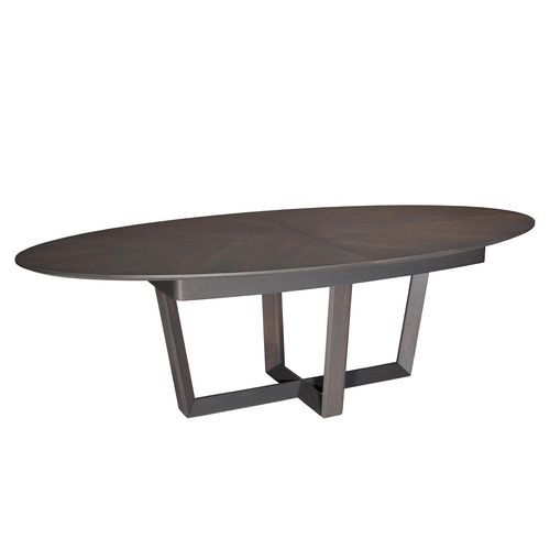 Tavolo contemporaneo - LOUNGE - Michel Ferrand - in legno / con supporto in legno / ovale