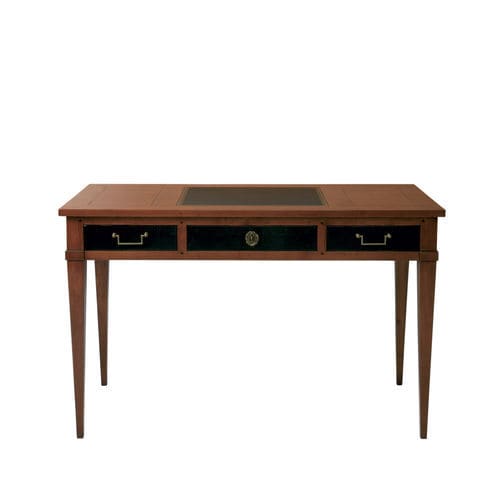 Scrittoio classico - DIRECTOIRE - Michel Ferrand - in legno / in pelle / 3 cassetti