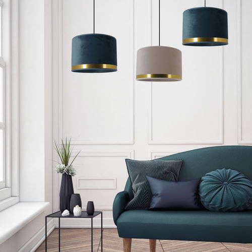 Lampada a sospensione - METROPOLIGHT - in ottone / in tessuto / in PVC