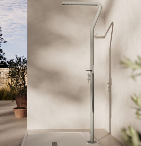 Colonna doccia da esterno - Grecale - Disenia - in acciaio / su piede / contemporanea