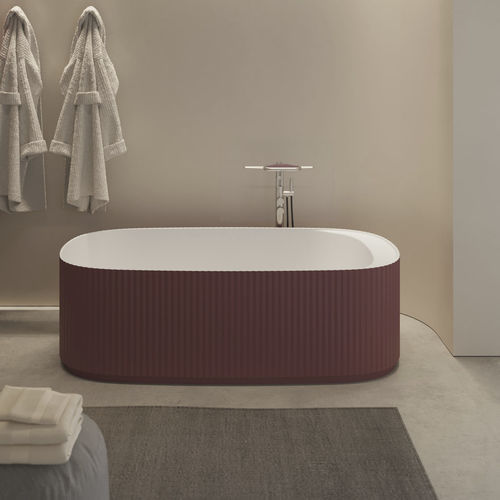 Vasca da bagno ovale - Giove - Disenia - da appoggio / per ambiente abitativo / in Cristalplant®
