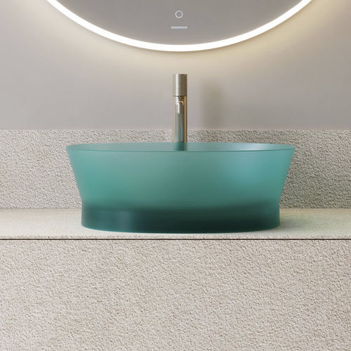Lavabo da appoggio - Habe  - Disenia - in resina / lucido / trasparente