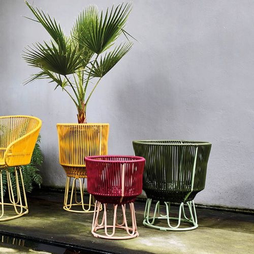 Vaso da giardino in acciaio con rivestimento a polvere - CIRCO - ames - da appoggio / altre forme