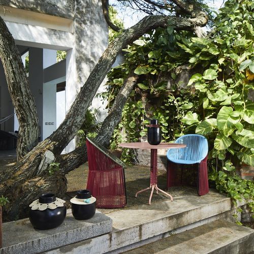 Sedia da pranzo contemporanea - CARTAGENAS - ames - da esterno / da interno / in plastica riciclata