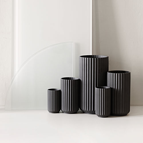 Vaso contemporaneo - 200810 - LYNGBY PORCELÆN - in porcellana / nero