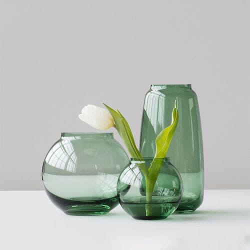 Vaso contemporaneo - 201420 - LYNGBY PORCELÆN - in vetro soffiato / verde