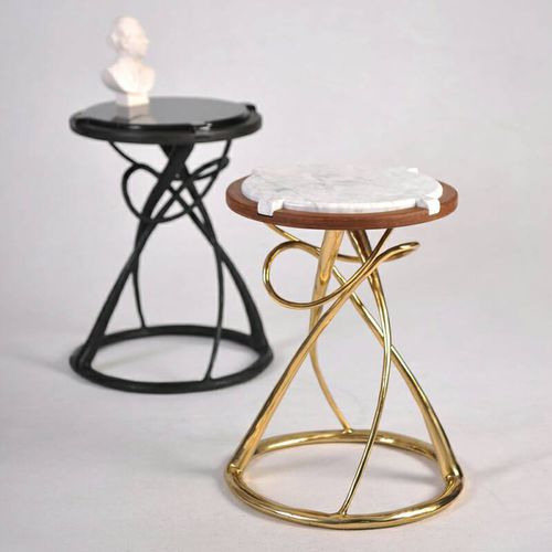 Tavolo d'appoggio design originale - HOURGLASS - MASAYA - in ottone / rotondo / per uso residenziale