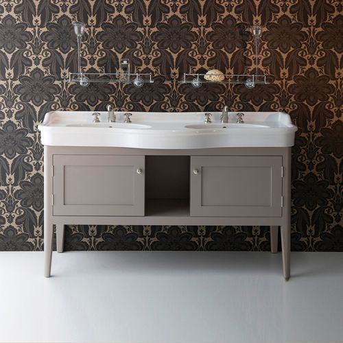 Mobile lavabo doppio - ORTONA - Albion Bath Co - da appoggio / in MDF / in faggio