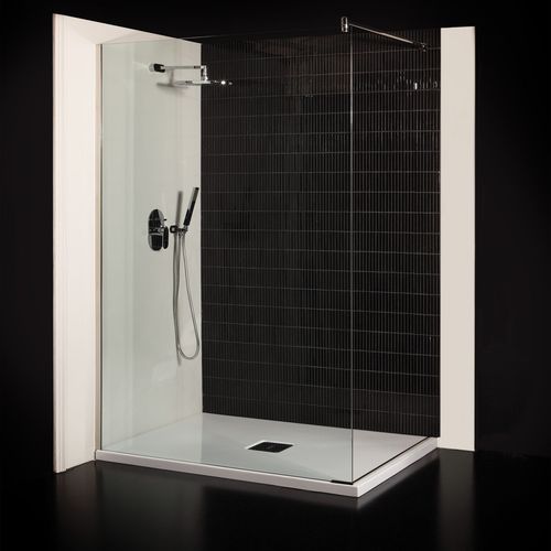 Box doccia in vetro temprato - Albion Bath Co - fisso / d'angolo / in vetro fumè