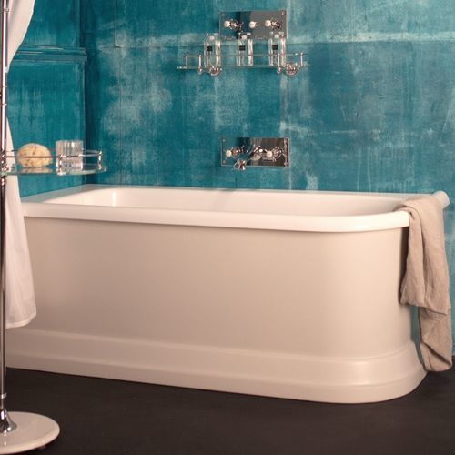 Vasca da bagno d'angolo - TORRE  - Albion Bath Co - da appoggio / filomuro / per ambiente abitativo