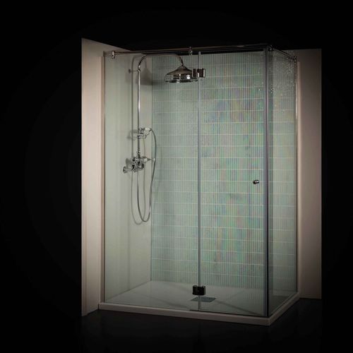 Box doccia in vetro temprato - Albion Bath Co - con sportello battente / d'angolo / in vetro fumè