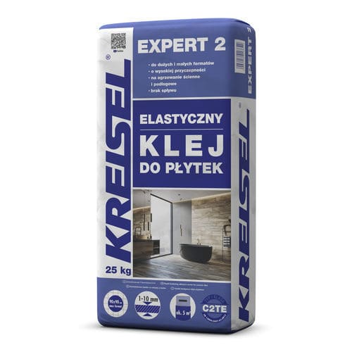 Colla cementizia per piastrelle - EXPERT 2 - Kreisel - per rivestimento murale / per ambienti umidi / per rivestimento di pavimenti