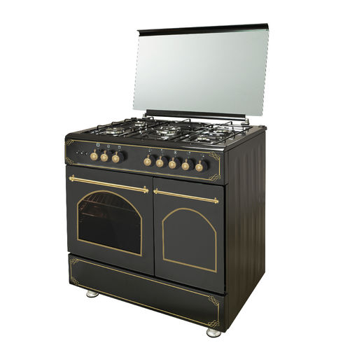 Blocco cottura a gas - 696-GG50 - Kumtel & Luxell - 4 fuochi / 1 forno / in ghisa