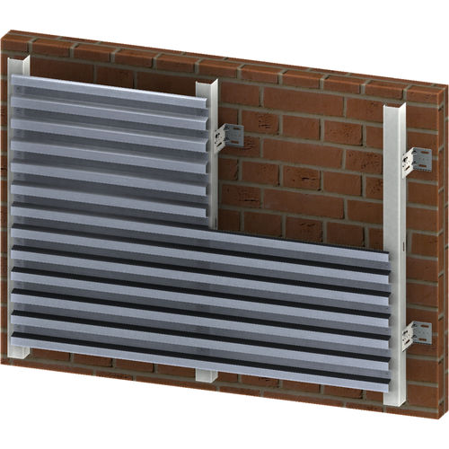Facciata ventilata in alluminio - TETRIS® STEP - Cantori srl - con elemento di fissaggio