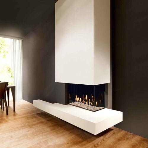 Camino a gas - KALFIRE ECO-LINE G65/44C - Bespoke Fireplace Designs - da incasso / ad angolo / con focolare chiuso
