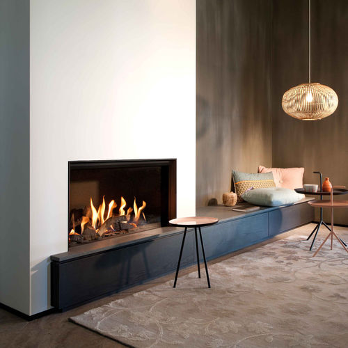 Camino a gas - KALFIRE ECO-LINE G80/48F - Bespoke Fireplace Designs - da incasso / Faccia singola / con focolare chiuso
