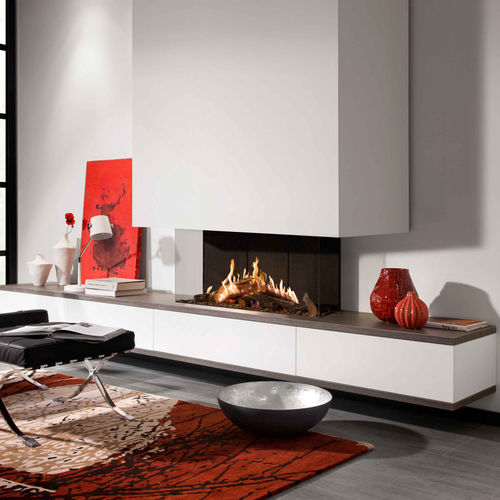 Camino a gas - KALFIRE PRESTIGE GP115/55S - Bespoke Fireplace Designs - da incasso / a 3 facce / con focolare chiuso