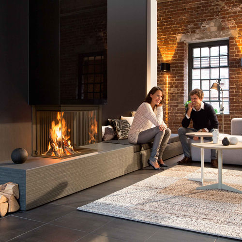 Camino a legna - KALFIRE HEAT PURE W66/48S - Bespoke Fireplace Designs - da incasso / a 3 facce / con focolare chiuso