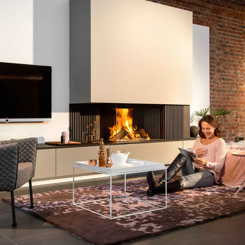Camino a legna - KALFIRE HEAT PURE W90/47C - Bespoke Fireplace Designs - da incasso / ad angolo / con focolare chiuso