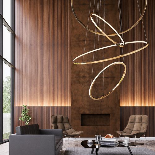 Lampadario contemporaneo - LOHJA LARGE - cameron designhouse - in metallo spazzolato / in metallo lucido / contract