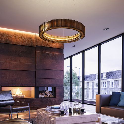 Lampadario contemporaneo - KOTKA - cameron designhouse - in rovere / LED / fatto a mano