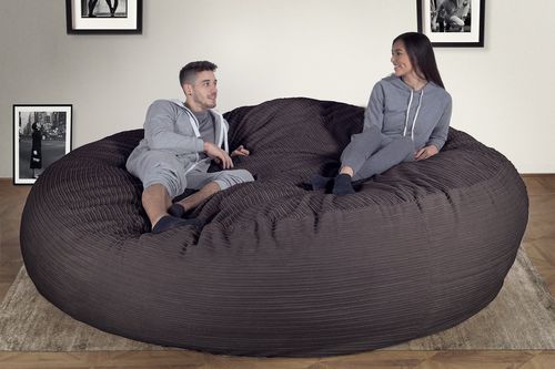 Poltrona a sacco contemporanea - LPC2000MFBRCGRA - Big Bertha Original™ - in tessuto / grigia / doppia