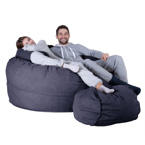 Poltrona a sacco contemporanea - LPC1000MFBBDENNAV - Big Bertha Original™ - in tessuto / blu / doppia