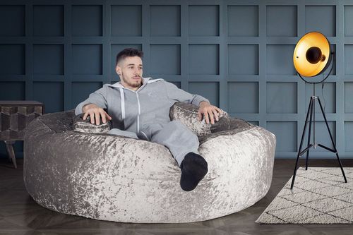 Poltrona a sacco contemporanea - LPMMAMSBBVCSIL - Big Bertha Original™ - in tessuto / doppia