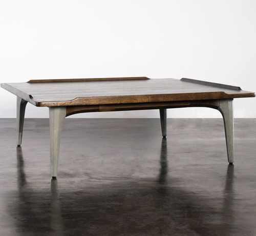 Tavolino basso contemporaneo - SALK  - District 8 - in rovere / in calcestruzzo / rettangolare