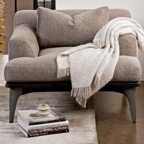 Poltrona design industriale - SALK  - District 8 - in pelle / in tessuto / in calcestruzzo