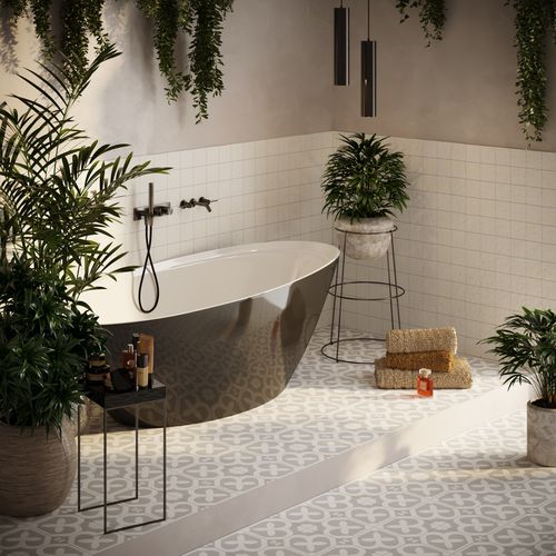 Piastrella in porcellana - BLANC DE LIN - REVOIR PARIS - opaca / da interno / da bagno