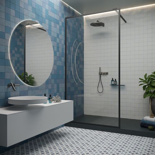 Piastrella in porcellana - BLEU LUMIERE - REVOIR PARIS - opaca / da interno / da bagno