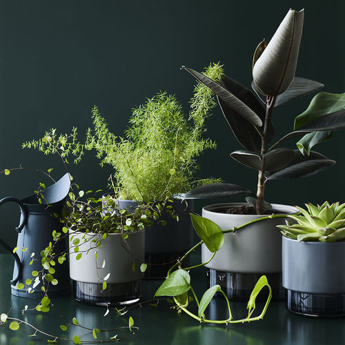 Vaso da giardino in ceramica - GRO - lucie kaas - in vetro / da appoggio / rotondo
