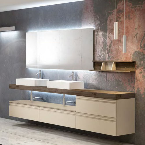 Mobile lavabo doppio - ALMA - Decosan - sospeso / in rovere / in legno laccato