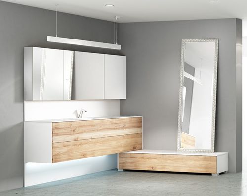 Mobile lavabo sospeso - ALMA PUSH - Decosan - in rovere / contemporaneo / con cassetti